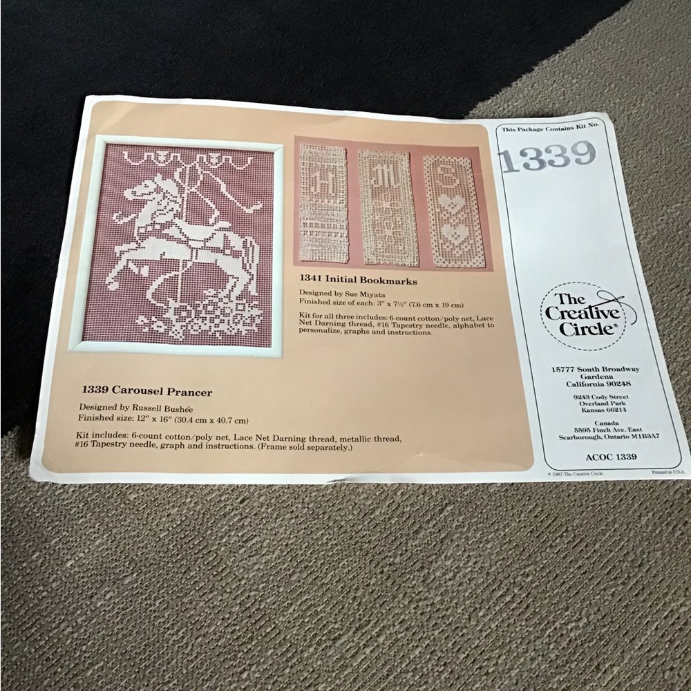 THE CREATIVE CIRCLE Carousel Prancer needlework kit